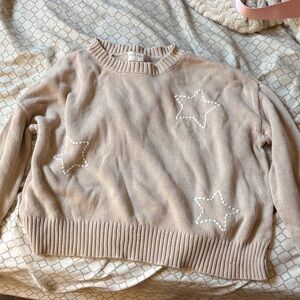 Altar'd State Beige Star Sweater
